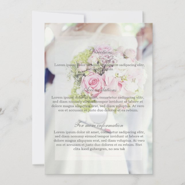 Bride and Flower Bouquet Wedding Invitation (Front)