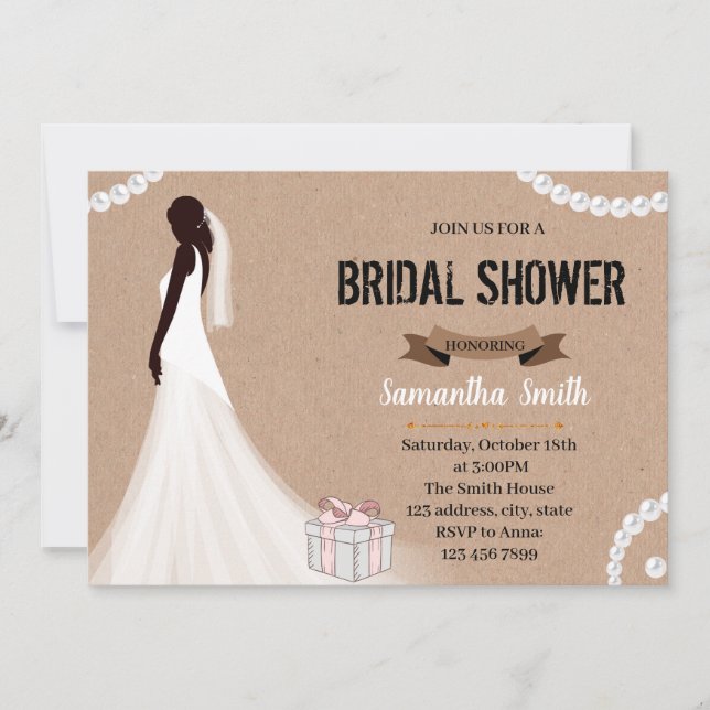 Bride and gift bridal shower invitation (Front)