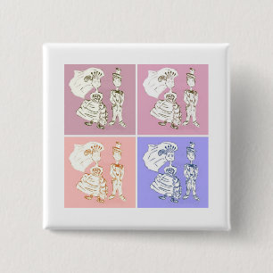 Bride and Groom 15 Cm Square Badge
