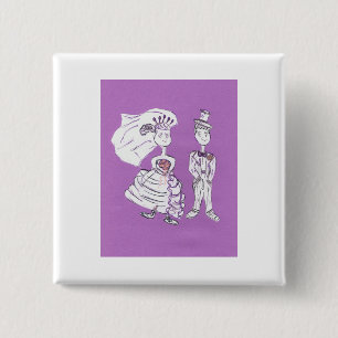 Bride and Groom 15 Cm Square Badge