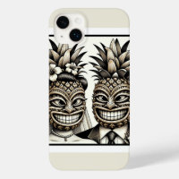 Bride and Groom Aloha Pineapple Tiki Head Wedding
