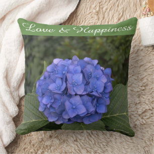 Bride and Groom Blue Hydrangea Personalise Cushion