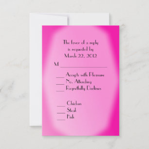 Bride and Groom Blue Wedding Fuchsia RSVP Card