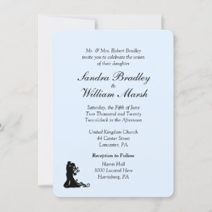 Bride and Groom Blue Wedding Invitation