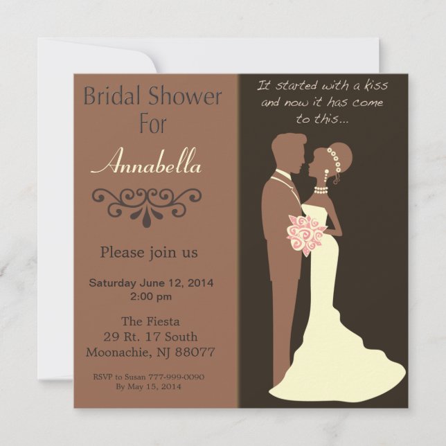 Bride And Groom Bridal Shower Invitation (Front)