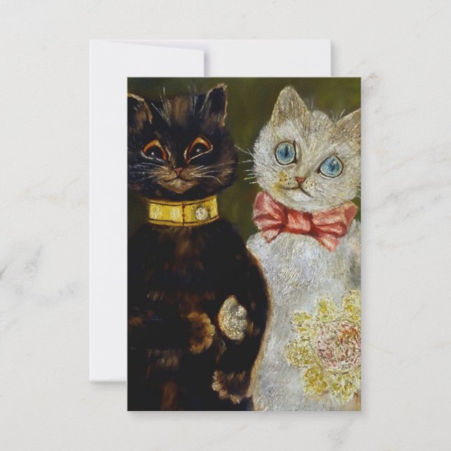 “Bride and Groom” by Louis Wain Thank You Card (Front)