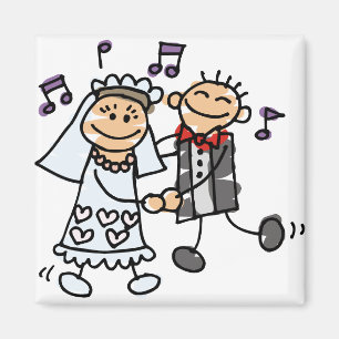 Bride and Groom Celebrate Magnet