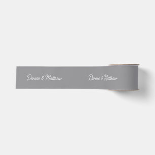 Bride and Groom Chiseled Stone Grosgrain Ribbon