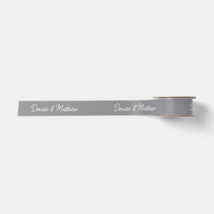 Bride and Groom Chiseled Stone Satin Ribbon