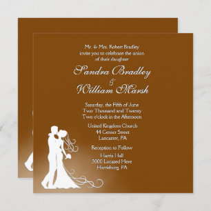 Bride and Groom Chocolate Wedding Invitation