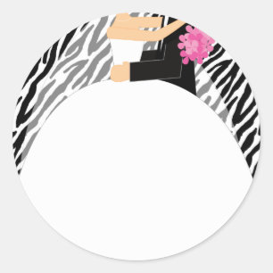 Bride and Groom Classic Round Sticker