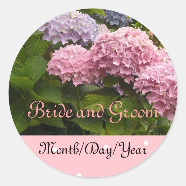 Bride and Groom Classic Round Sticker (Front)