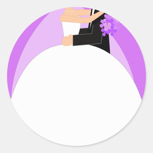 Bride and Groom Classic Round Sticker (Front)