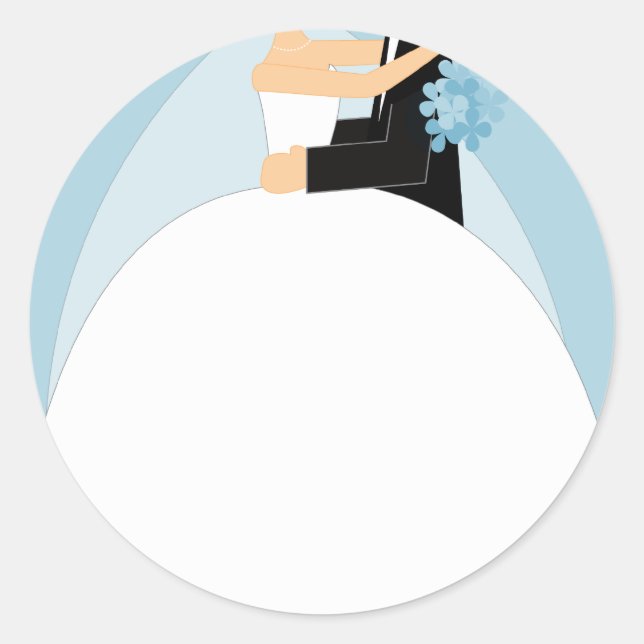 Bride and Groom Classic Round Sticker (Front)