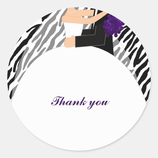 Bride and Groom Classic Round Sticker (Front)