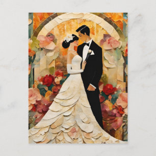 Bride and Groom Collage Postcard
