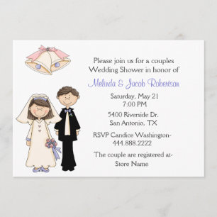 Bride and Groom Couples Wedding Shower Invitation