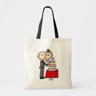 Bride and Groom Cut the Cake T-shirts and gifts Tote Bag
