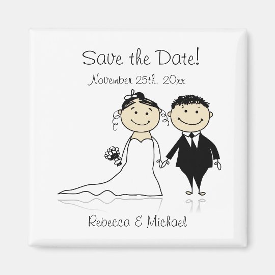 Bride and Groom Cute Save the Date Zazzle.co.uk