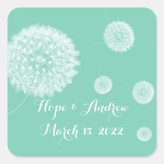 Bride and Groom Dandelion Sticker