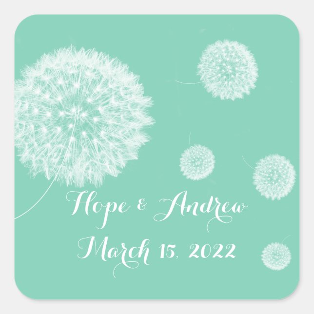 Bride and Groom Dandelion Sticker (Front)