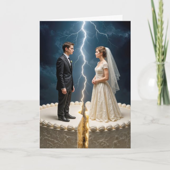 Bride and Groom Divorce Cake Card (Front)