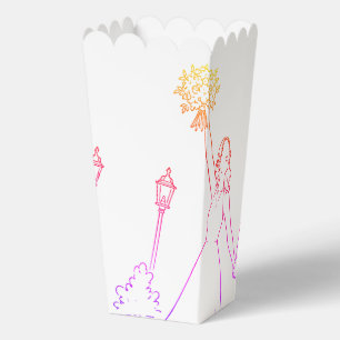 Bride And Groom Doodle Popcorn Favour Bag Box