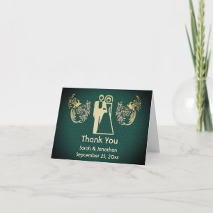 Bride And Groom Doves Wedding Thank You Card