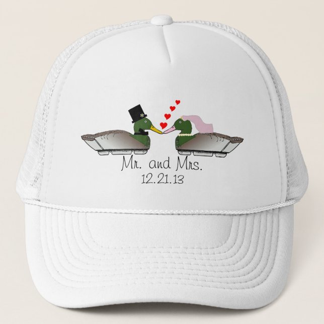 Bride and Groom Duck Decoys Trucker Hat (Front)