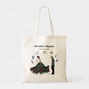 Bride And Groom Elegant Wedding Dance Personalise Tote Bag