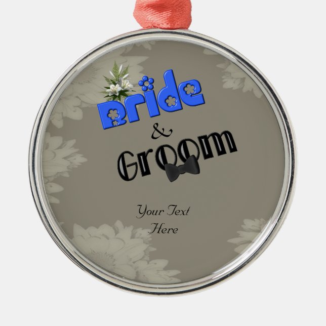 Bride And Groom Elegant Wedding Ornament (Front)