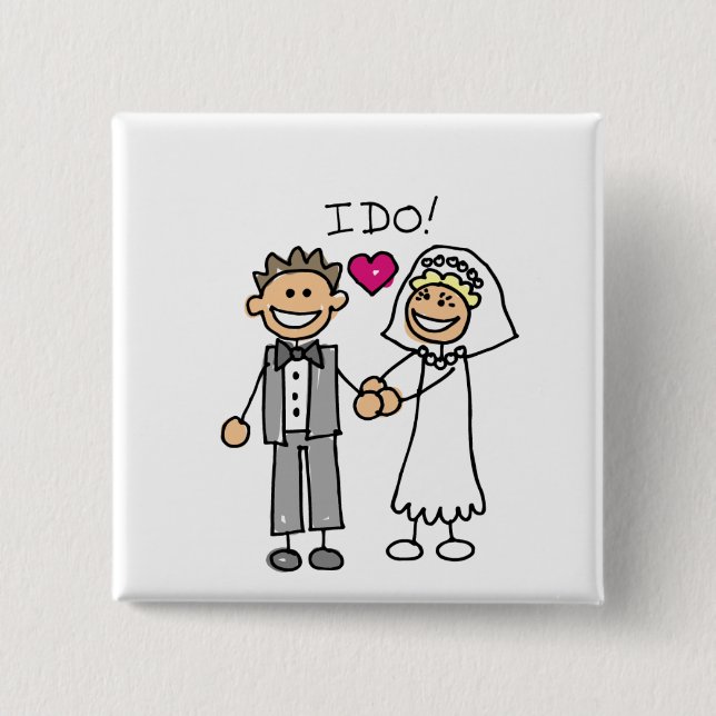 Bride and Groom Exchange vows 15 Cm Square Badge (Front)
