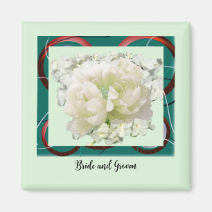 Bride and Groom Floral Wedding Magnet