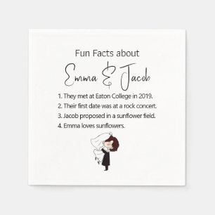 Bride and Groom Fun Facts Napkin