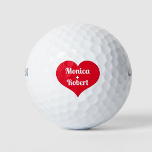 Bride and Groom Golfer Name Weddings Script Golf Balls