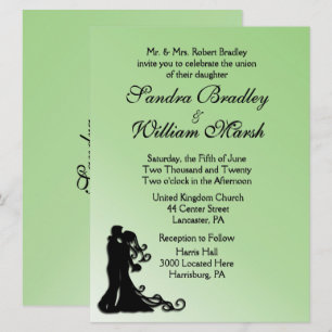 Bride and Groom Green Invitation