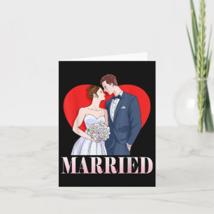 Bride And Groom Happy Wedding Married Couple Card