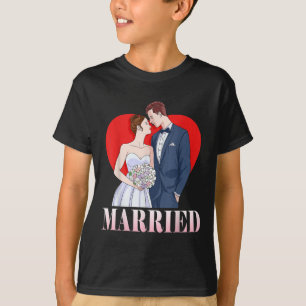 Bride And Groom Happy Wedding Married Couple T-Shirt