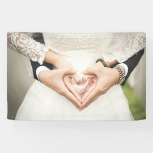 Bride and Groom Holding Hands (Wedding) (Marriage) Banner