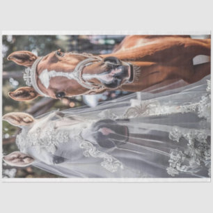 Bride and Groom Horses Getting Married Tissue Paper