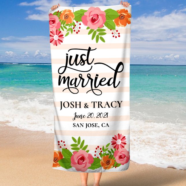 Bride and Groom, Hubby and Wifey, Wedding Gift Beach Towel (Bride and Groom, Hubby and Wifey, Wedding Gift Beach Towel)
