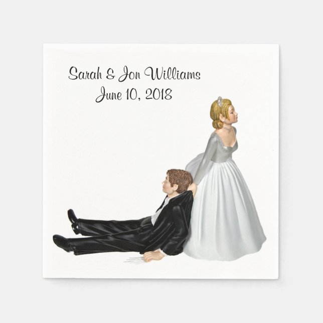 Bride and Groom Humour Napkin (Front)