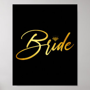 Bride And Groom Husband And Wife Matching Wedding Poster
