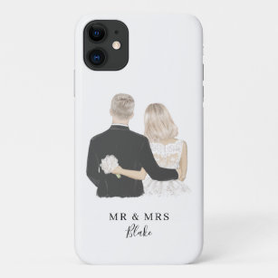 Bride and Groom Illustration Case-Mate iPhone Case
