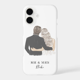 Bride and Groom Illustration Case-Mate iPhone Case