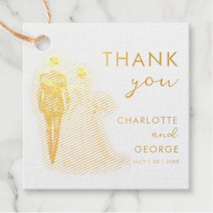 Bride and Groom Illustration Wedding Favours Favour Tags