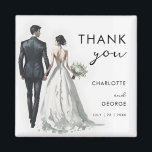 Bride and Groom Illustration Wedding Favours Magnet<br><div class="desc">We designed these Bride and Groom Illustration Wedding Favours to your beutiful wedding. You can change the text,  with the name of bride and groom,  easily personalise and customisable</div>