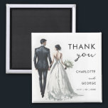 Bride and Groom Illustration Wedding Favours Magnet<br><div class="desc">We designed these Bride and Groom Illustration Wedding Favours to your beutiful wedding. You can change the text,  with the name of bride and groom,  easily personalise and customisable</div>