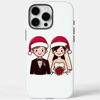 Bride and Groom in Christmas Spirit iPhone 16 Pro Max Case