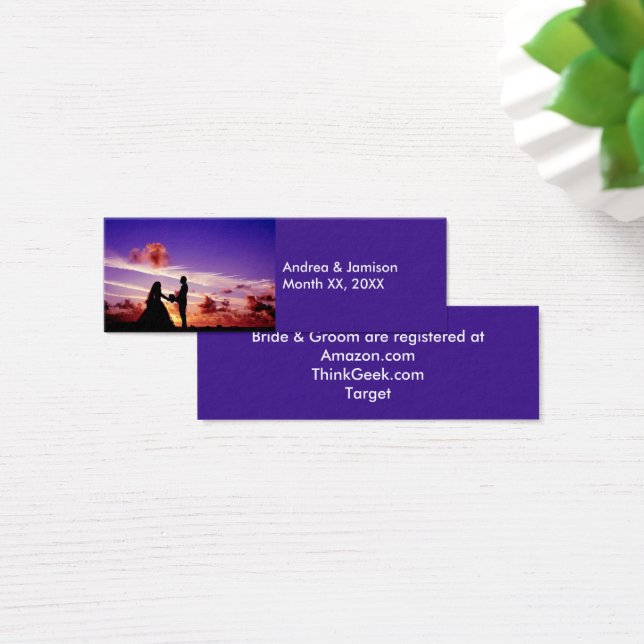 Bride and Groom in Sunset Registry Cards (Desk)